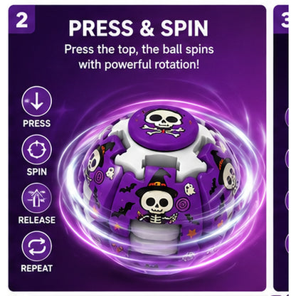Press and spin Halloween gyroball