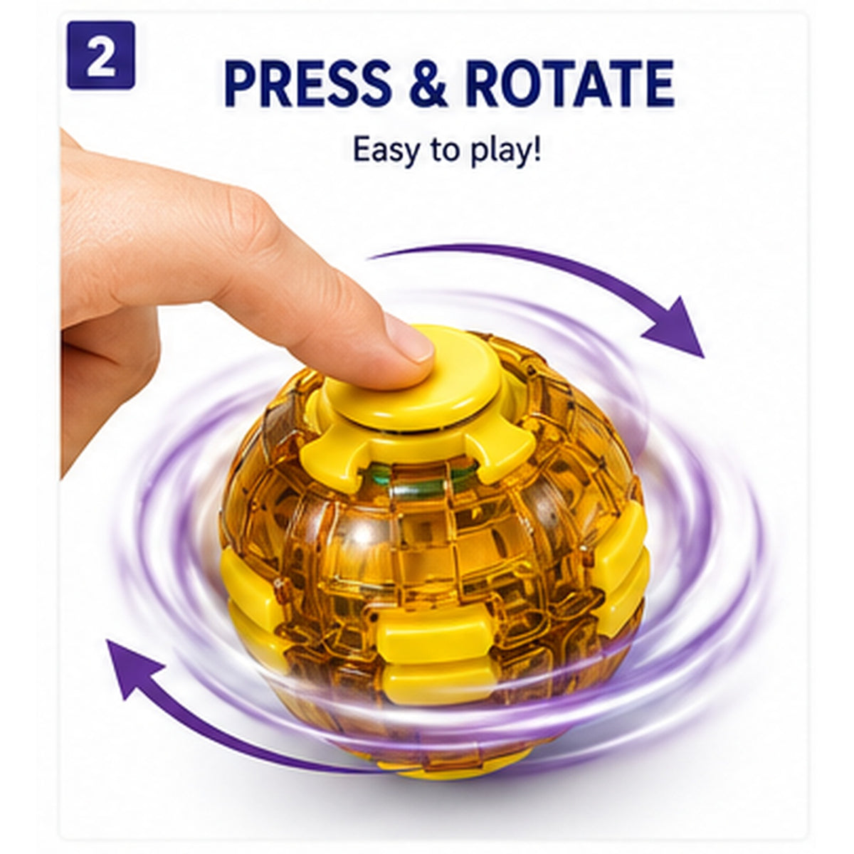Press and rotate luminous gyro ball