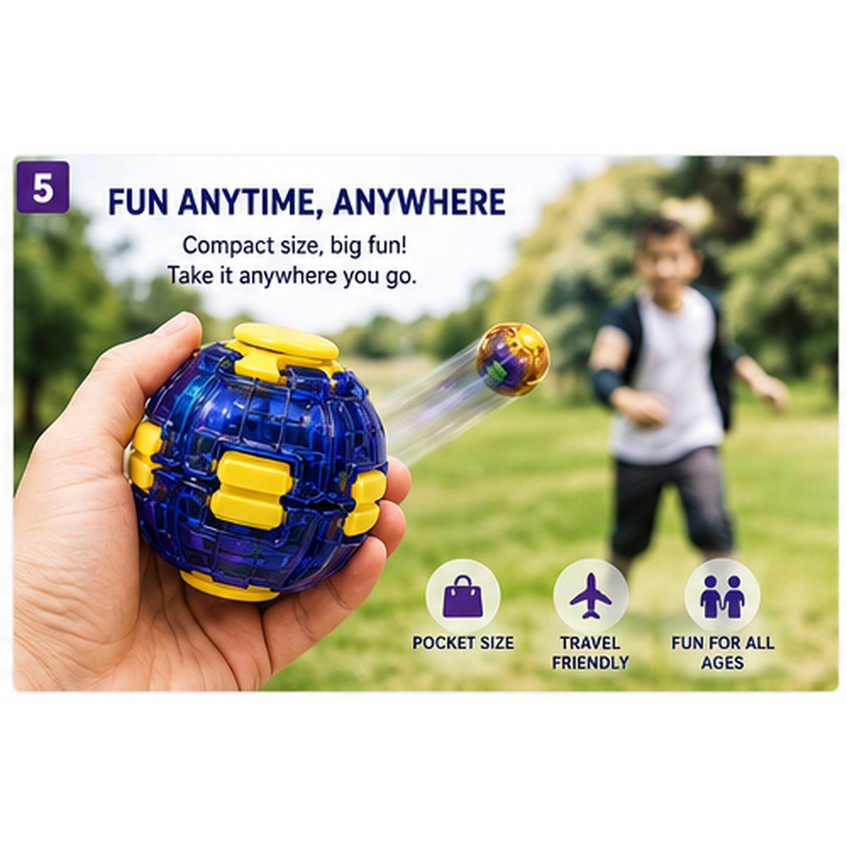 Portable high speed luminous gyro ball