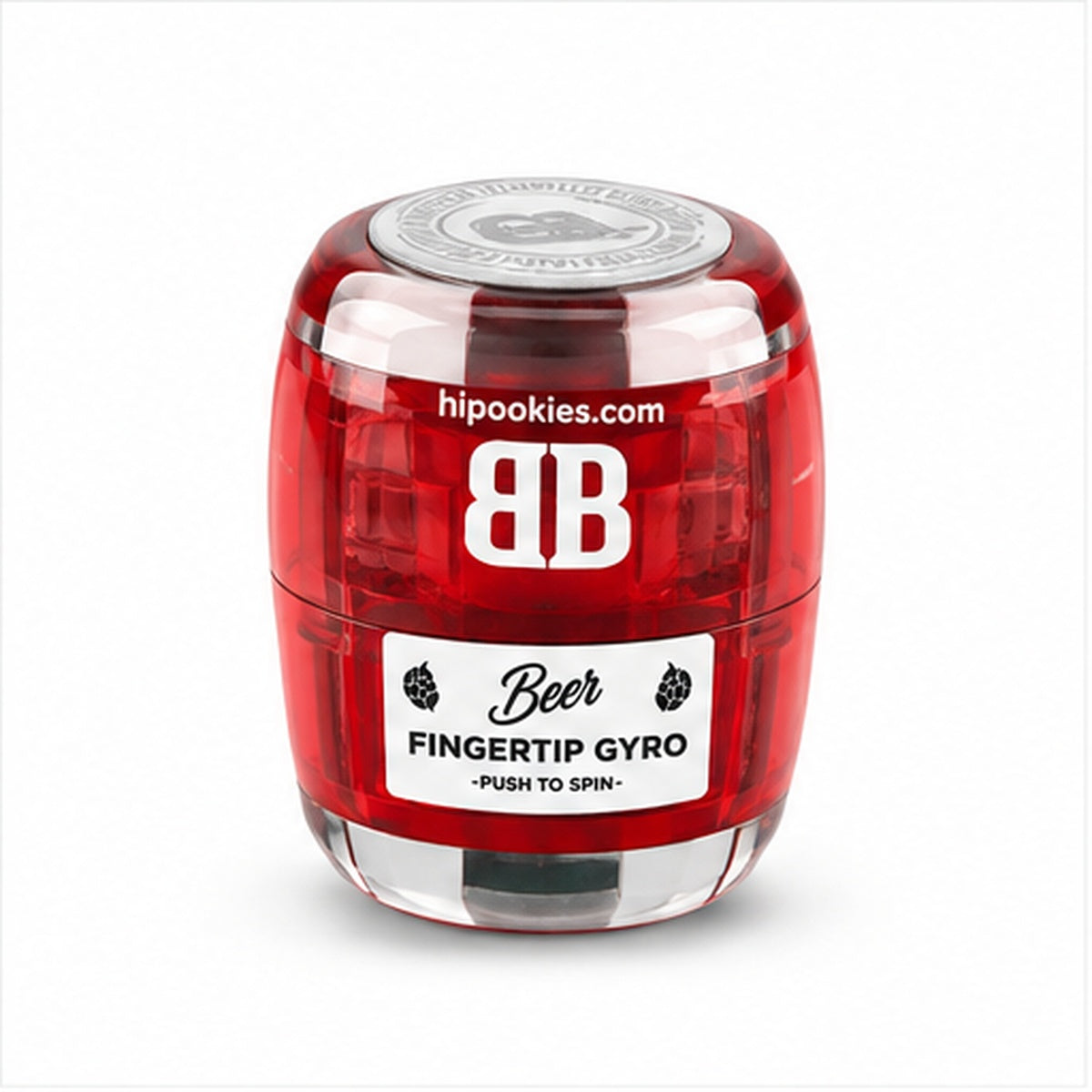 Red beer fingertip gyro variant on white background