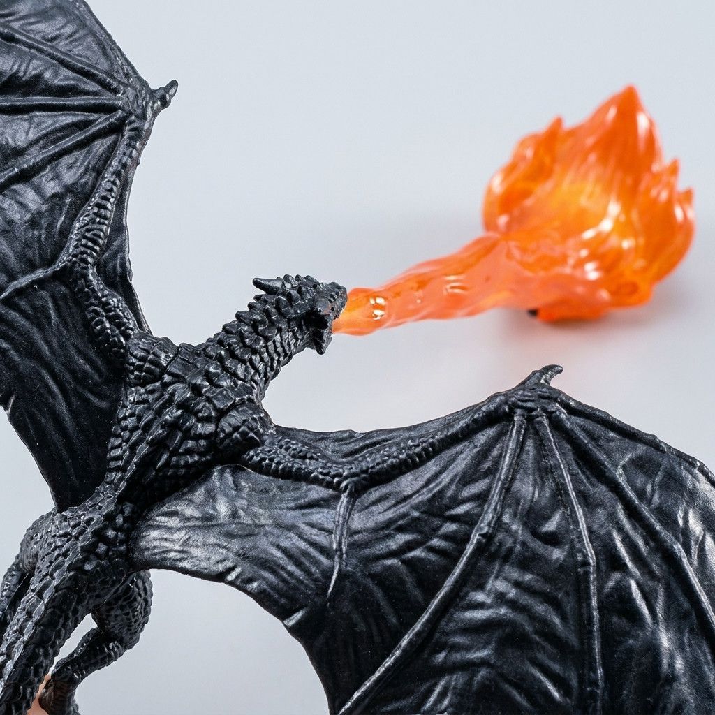 Close-up detail of the flying dragon night light