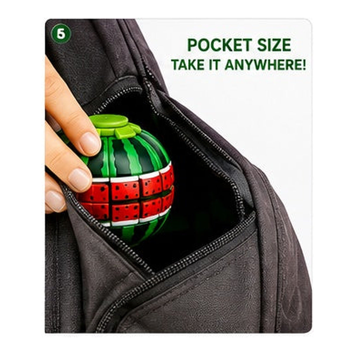 Pocket size HiPookies Fruit Push-to-Spin Fidget Ball