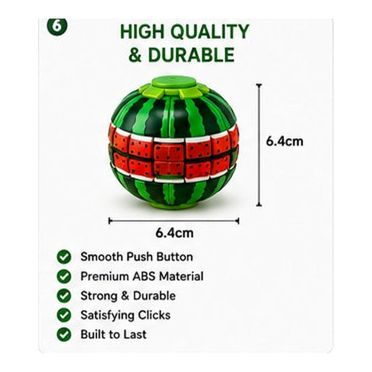 HiPookies Fruit Push-to-Spin Fidget Ball quality and size