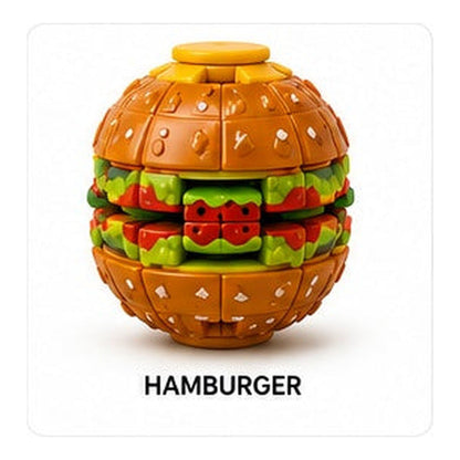 Hamburger Push-to-Spin Fidget Ball variant