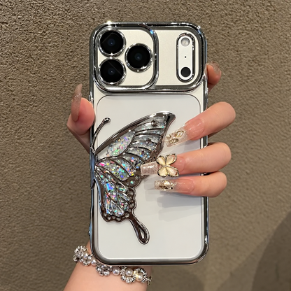 Liquid glitter butterfly case detail 4