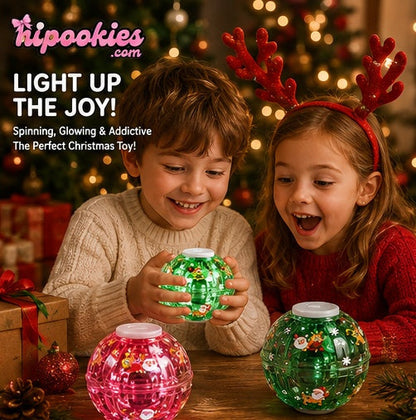 Kids enjoying the Hipookies Christmas luminous Press Gyroball