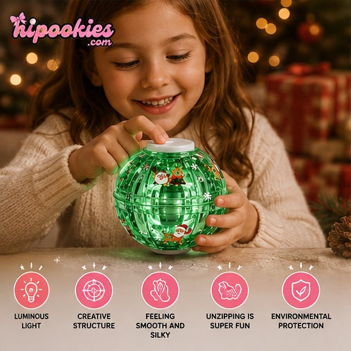 Child using the glowing Hipookies Press Gyroball