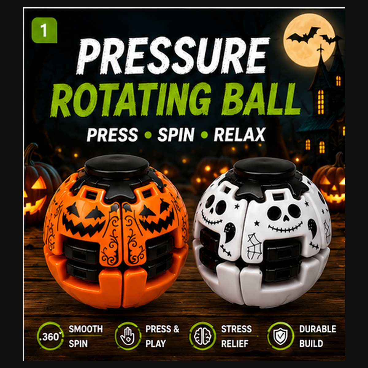 HiPookies Halloween Pressure Rotating Ball hero