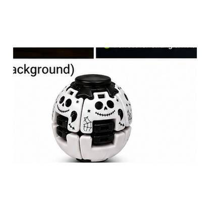 White Skull Halloween Pressure Rotating Ball on white background