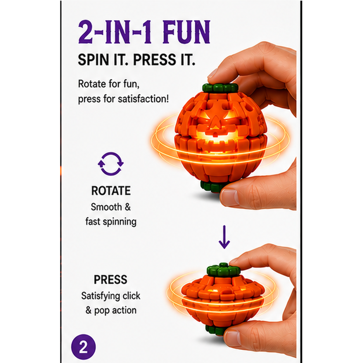 HiPookies Pumpkin 2-in-1 spin and press instructions