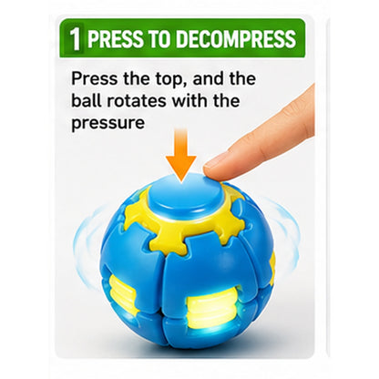 Press to spin luminous fidget ball