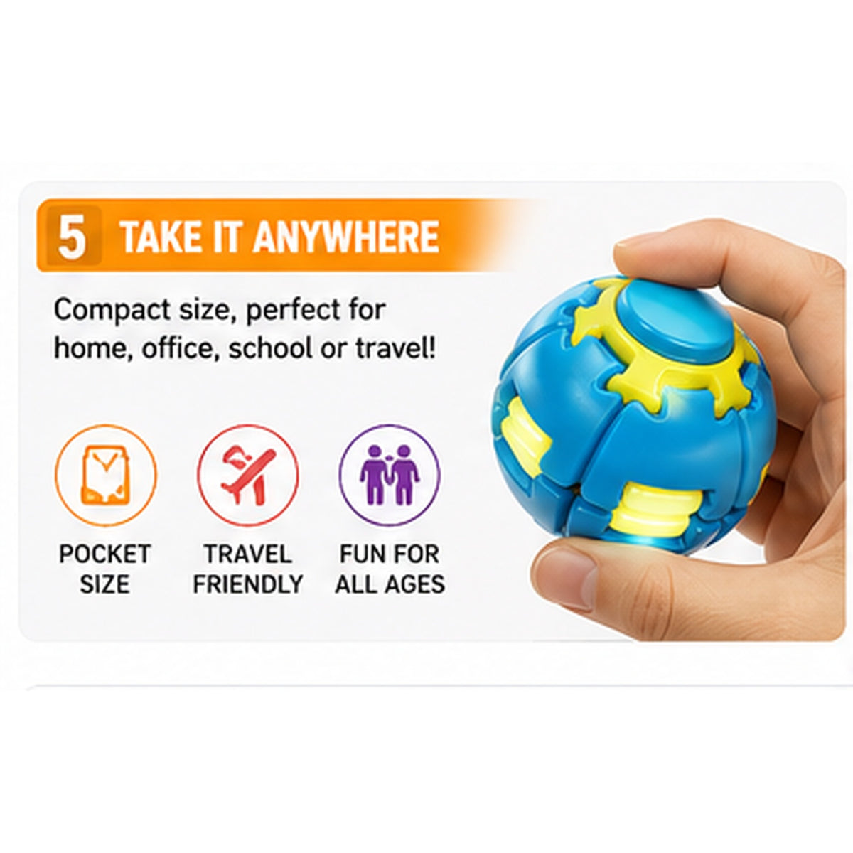 Portable press fidget ball